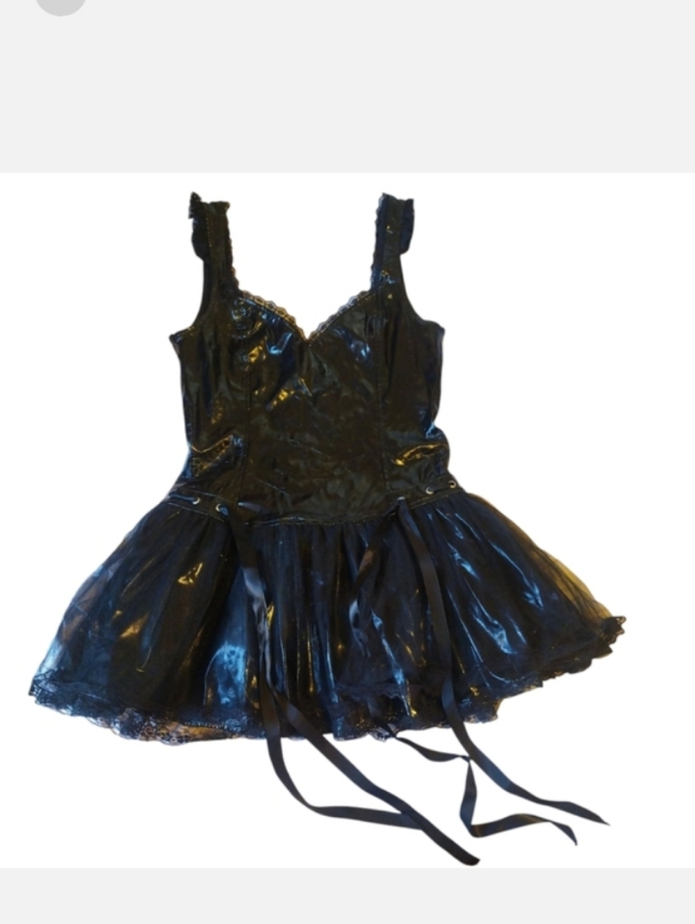 Sexy Gothic Grunge Tulle Lace Corset Mini Dress Sz XS